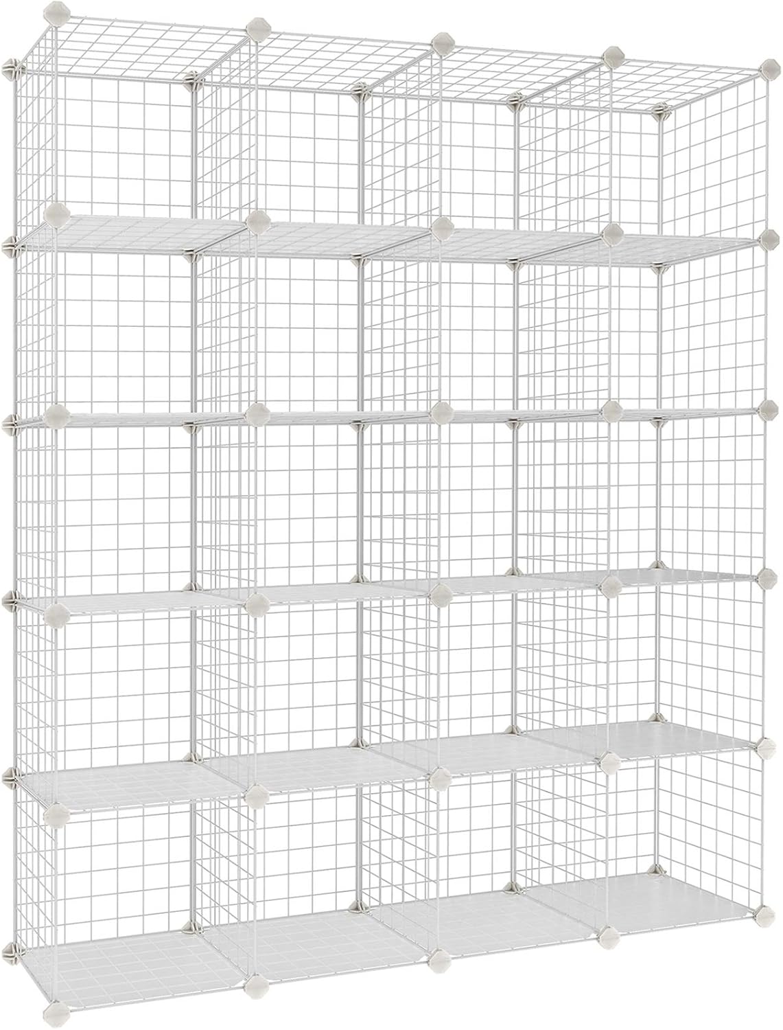rack dividers plastic on Amazon Com Songmics Wire Cube Storage 20 Cube Modular Rack Storage Shelves Pp Plastic Shelf Liners Included 48 4 L X 12 2 W X 60 2 H White Ulpi45w Home Kitchen
