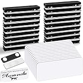 Magnetic Name Tags, 20-Pack Engravable Name Badge with Magnetic Backing, Reusable Name Tags(1" X 3")