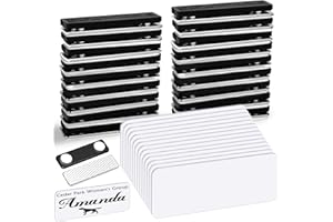 ECJOYHUB Magnetic Name Tags, 20-Pack Engravable Name Badge with Magnetic Backing, Reusable Name Tags(1" X 3")