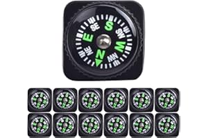 ZOLOAJAY 15pcs Slip-On Wrist Compass Hard Shell Liquid Filled Mini Small Button Compass Paracord Bracelet for Outdoor Hiking Survival Wrist Watch Band 3/4" (20mm)