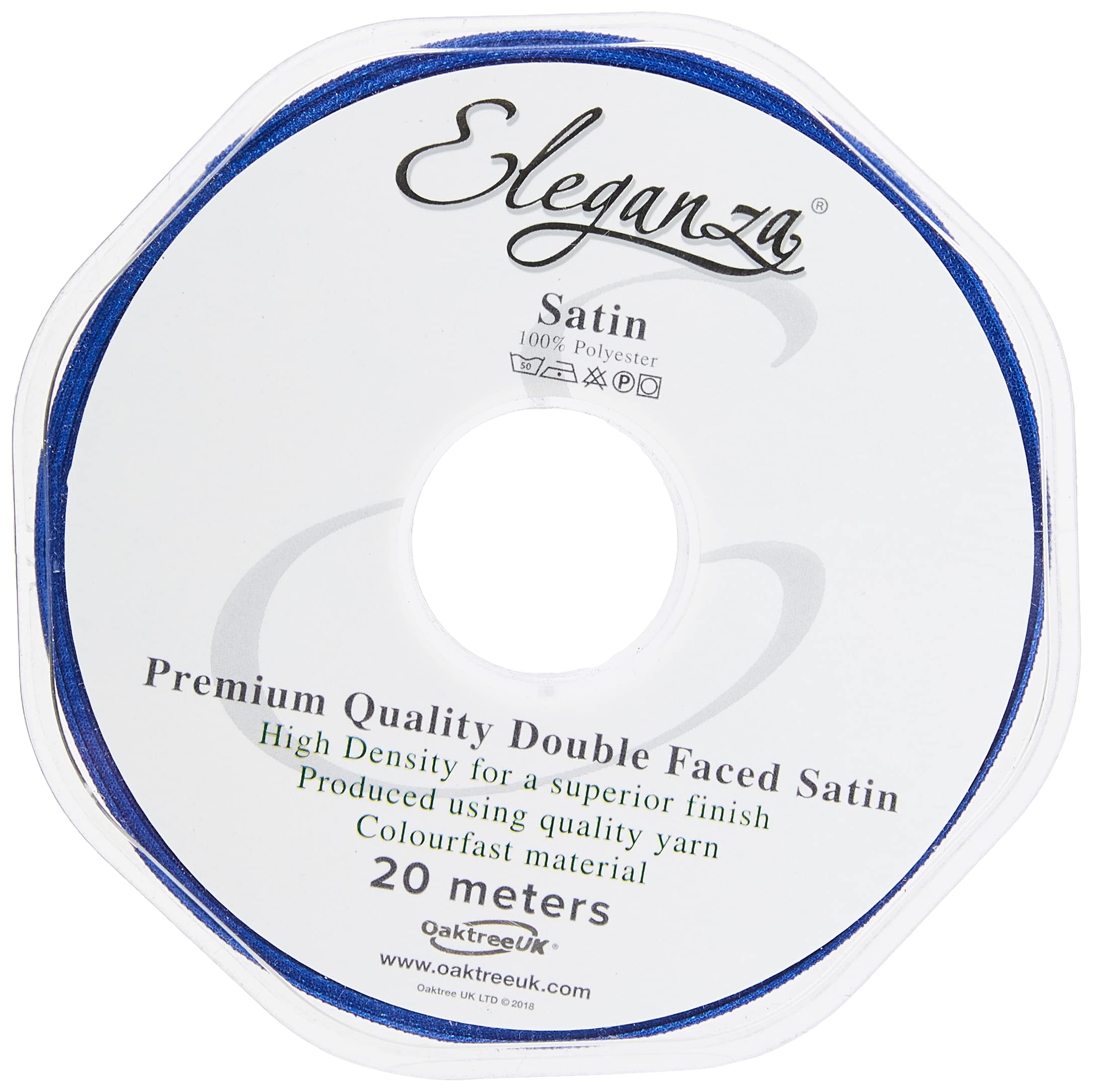 ELEGANZA Double Faced Satin 15mm x 20m Royal Blue No.18, 15 mm x 20 m