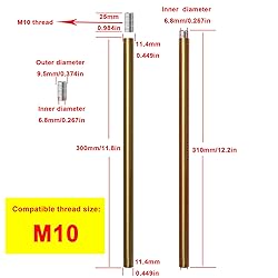 Haligate Brushed Brass M10 Threaded Extension Rod