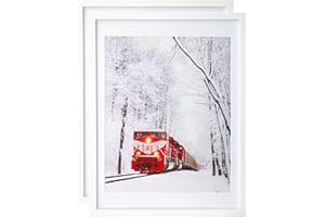 Egofine 18x24 Frames Set of 2 Matted for 16x20 White Poster Frame Made of Solid Wood - Acrylic Plexiglass Front for Wall Mounting Hanging Picture Frame Vertically or Horizontally