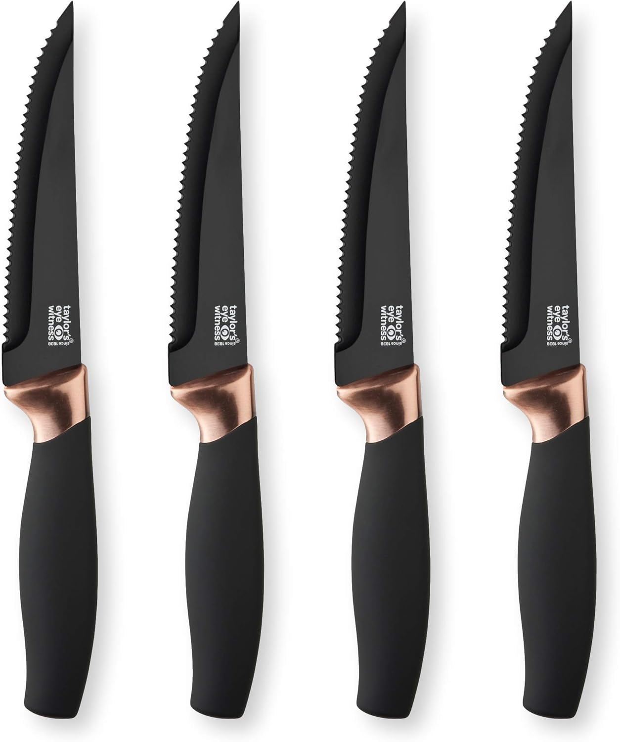Taylors Eye Witness Brooklyn 4pc Steak Knife Set Copper Bolster