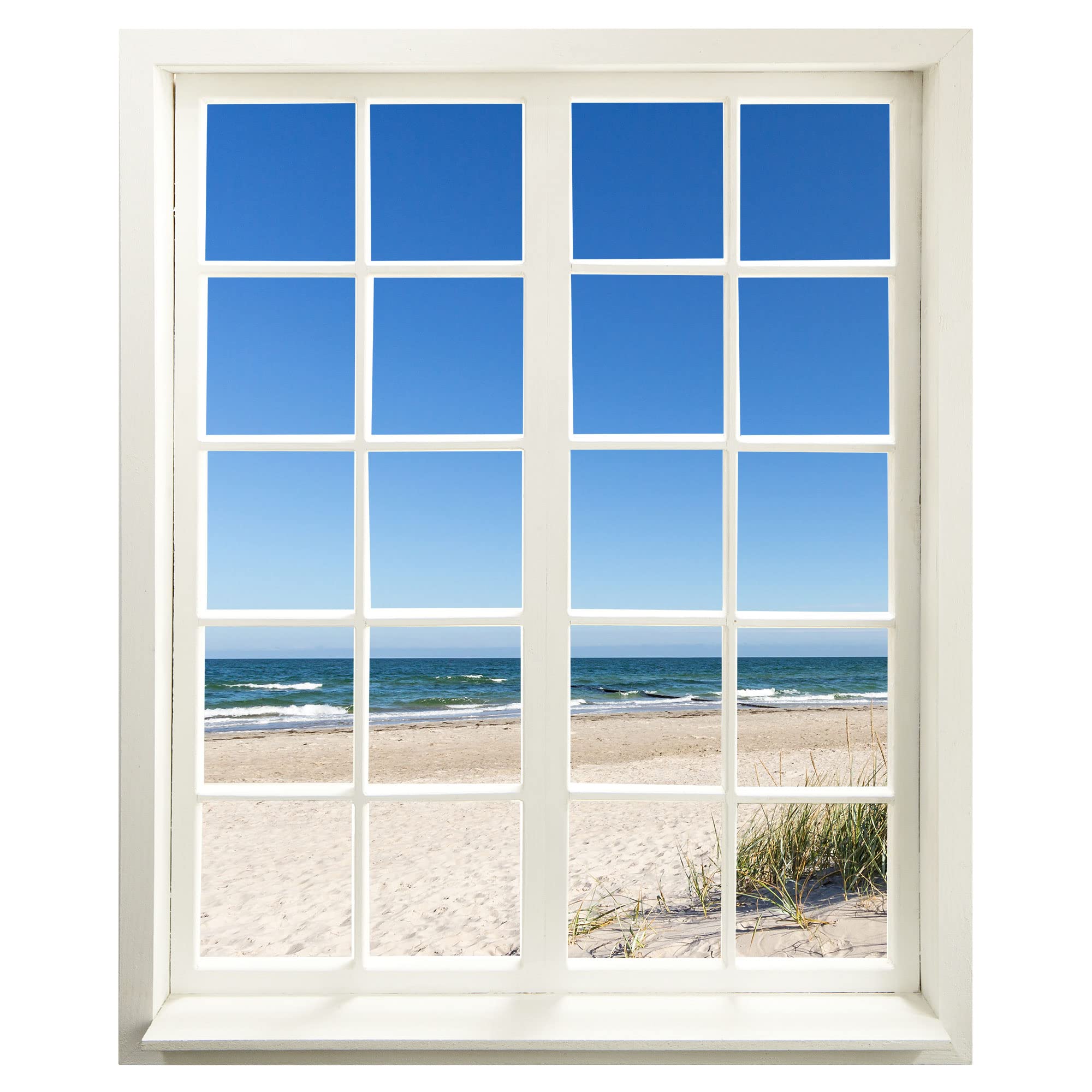 Wall Sticker Window with View Baltic Sea Beach 83 x 100 cm (W x H) Wall Sticker — image 1