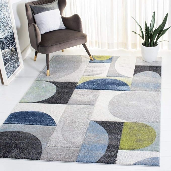 TRP 6'7" X 6'7" Square MidCentury Modern Rug Chic Abstract