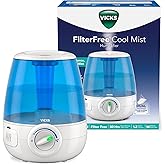 Vicks Filter-Free Ultrasonic Humidifier, Recommended by Pediatricians*, 1.2 Gal Ultrasonic Cool Mist Humidifiers for Bedrooms