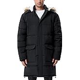 JAWERU Winter Coats For Men Winter Jackets Water Resistant Warm Thicken Puffy Hooded Insulated Thicken Parka Coat