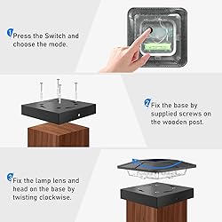 Peasur 4x4 Solar Post Cap Lights Outdoor RGB Color