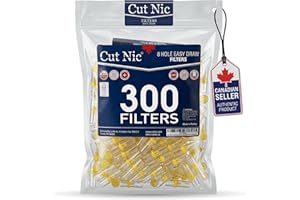Cut Nic 8 hole Easy Draw Cigarette Filters 300 pack - 1 Travel Case