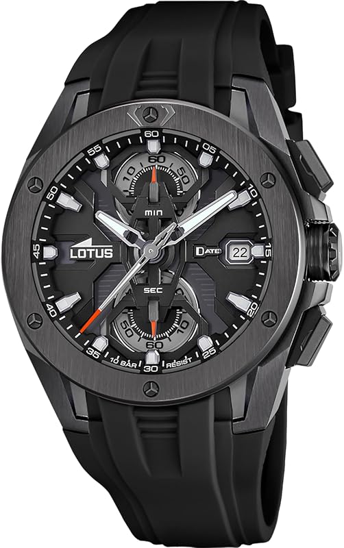 Herrenuhr Analog aus Edelstahl und Kautschuk Schwarz