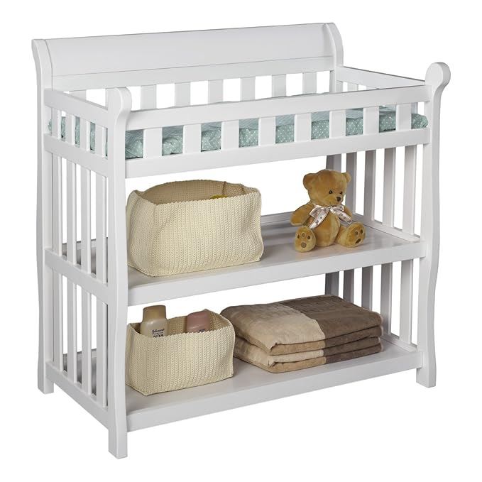 modern white changing table