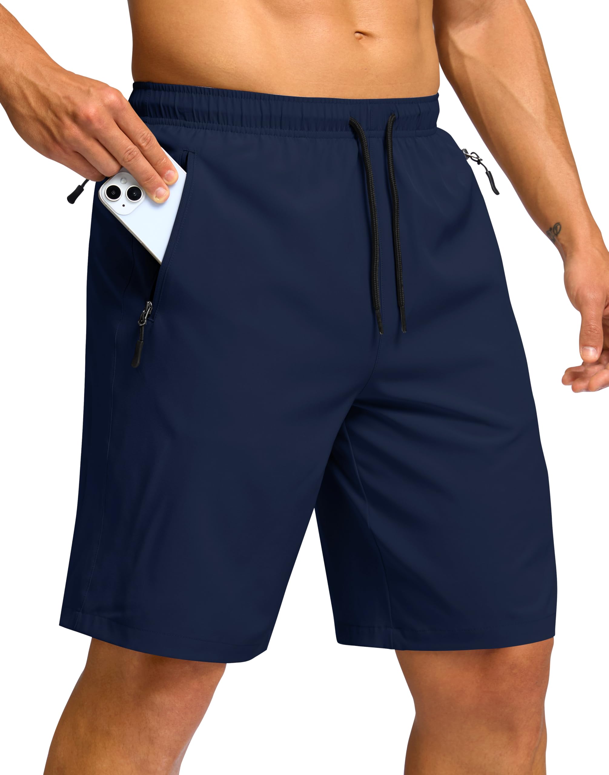 Photo 1 of G Gradual Men's Hiking Shorts 7"/9" Lightweight Athletic Shorts for Men Quick Dry Stretch Casual Shorts with 3 Zipper Pockets(9inch,Navy,S)