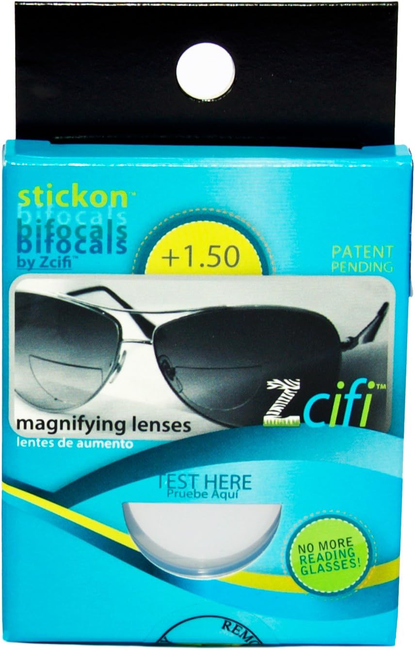 Stick-On Bifocal Reading Lenses / Stick-On Magnifying Lenses for Sunglasses Sport Ski / LHZ (+1.50)