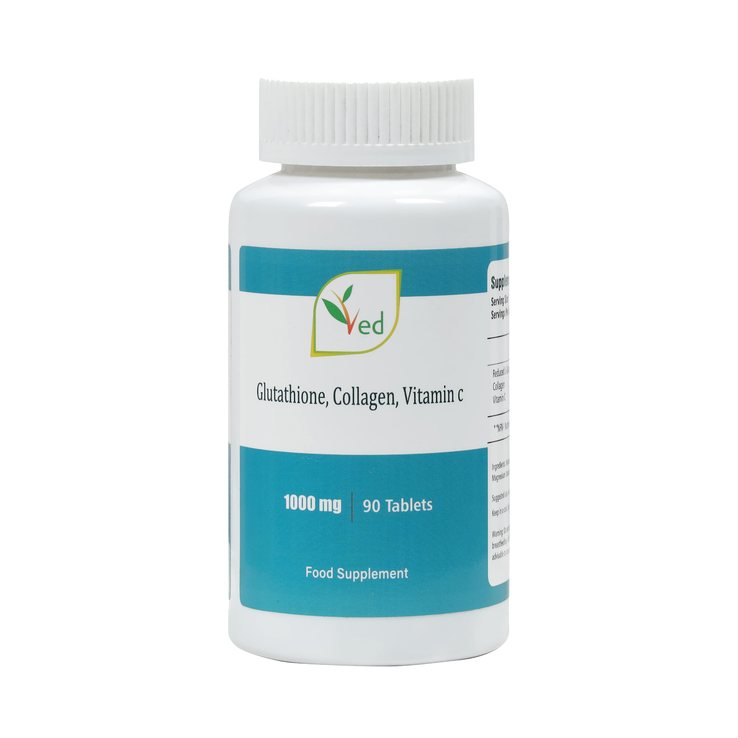 VED Reduced L-Glutathione, Collage, Vitamin C Tablets | 1000mg x 90 Tablets