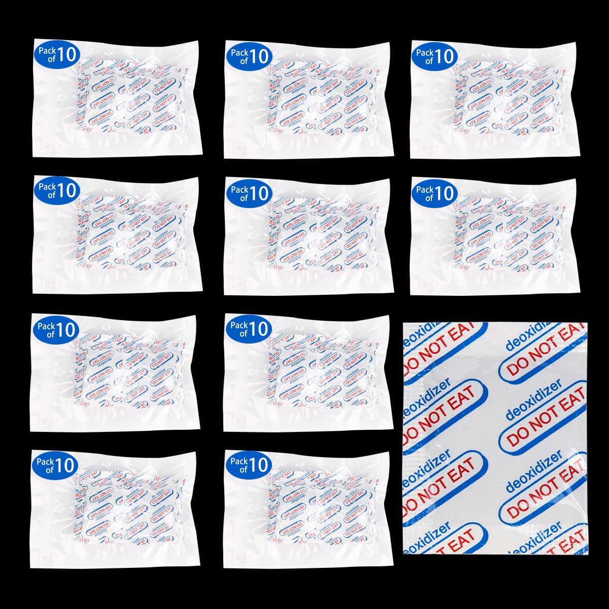 Photo 1 of 500cc Oxygen Absorbers for Food Storage - 100 Count (10x Packs of 10) - for Long Term Food Storage & Survival, Mylar Bags, Canning, Harvest Right Freeze Dryer, Dehydrated, and Preserved Foods