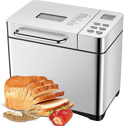 Aicok Broodbakmachine Met 19 Programma S Broodmachine Met Tijdkeuze Tot 15 Uur Warmhoudfunctie 1 H 3 Broodmaten En 3 Bruiningsgraden Voor Yoghurt Brood Zonder Gluten Cake Amazon Nl