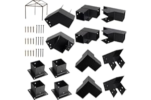 RIYHCH 30° Slanted Pergola Kit for 4" x 4" Wood Pergola, DIY Wood Roof Pergola Brackets Kit, for Gazebo, Pergolas, Gardens, Wood Stand Sheds, Metal Gazebo Kits - with Screws