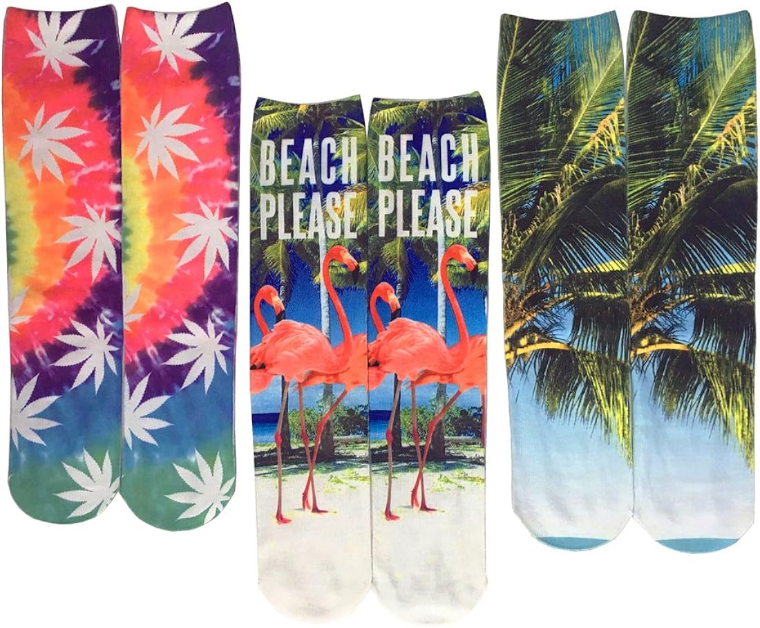 SherryDC Mens Novelty Funny Crazy Graphic Photo 3D Print Casual Long Crew Tube Socks