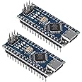AITRIP 2pcs for Nano Board CH340/ATmega+328P Without USB Cable, Type-C Connection Compatible with Arduino Nano V3.0,Welded Module