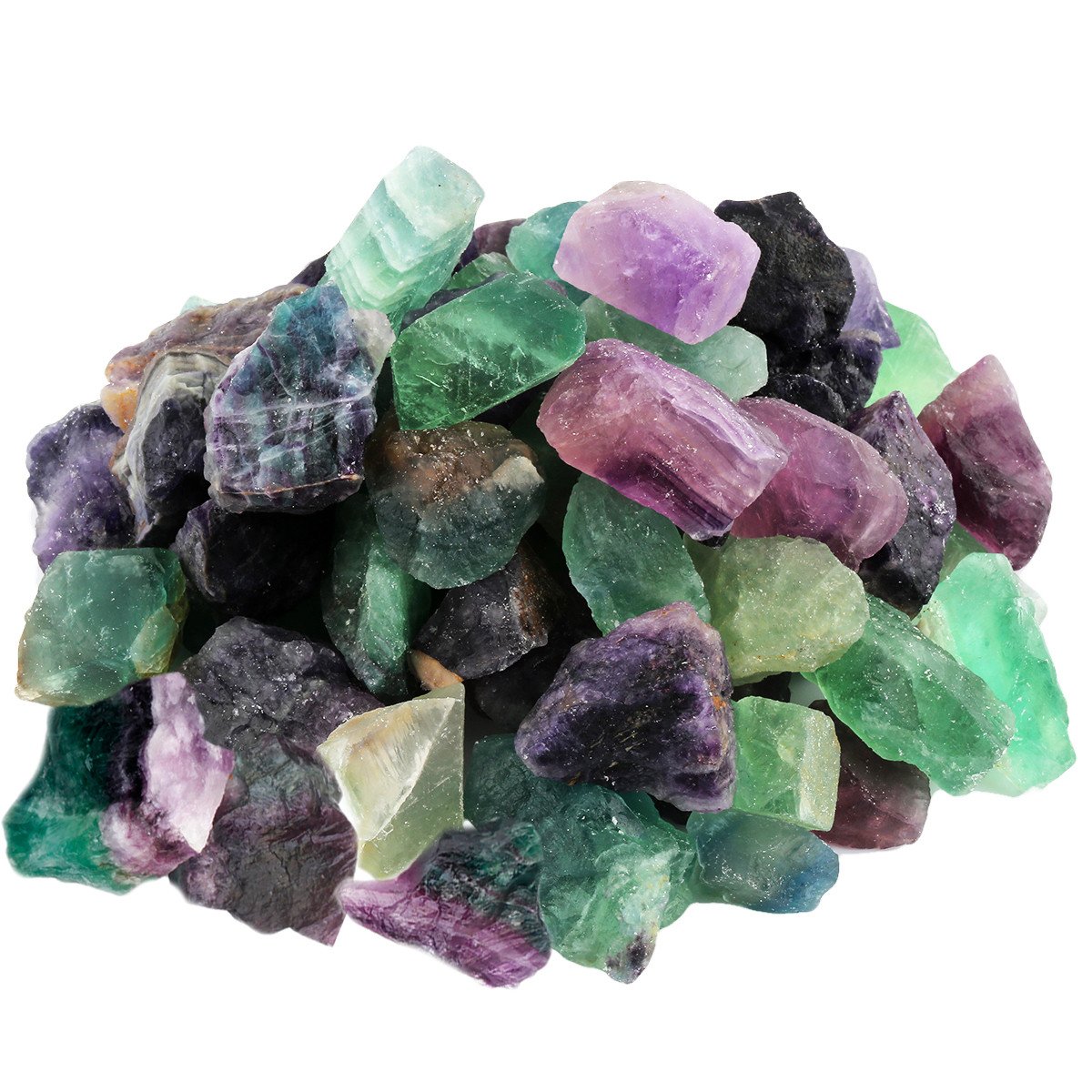 mookaitedecor 460 g Fluorite Raw Stones Gemstones Natural Crystals Stones for Aquarium Decoration Wicca & Reiki Healing Stones
