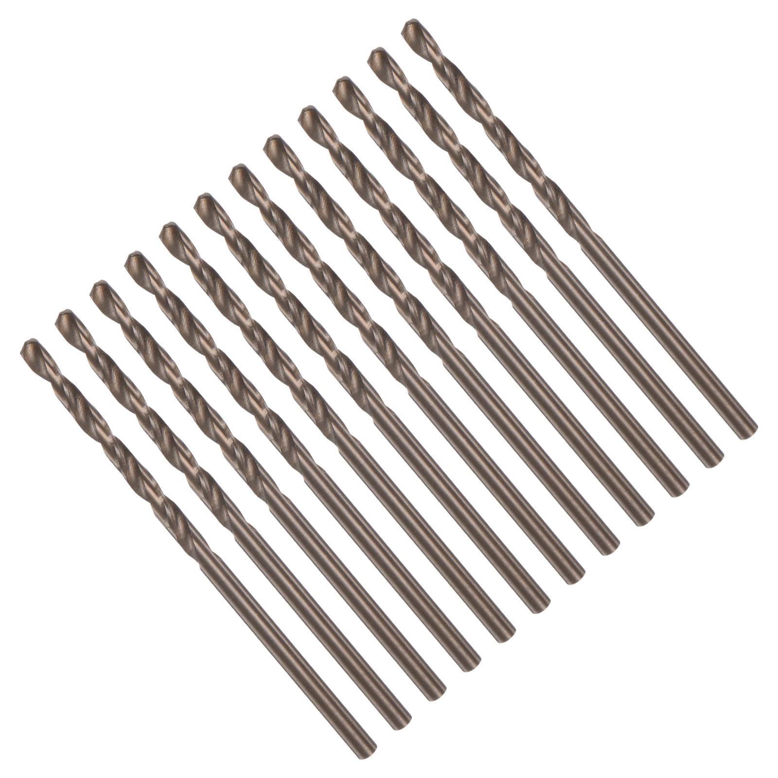 CoCud Cobalt Twist Drill Bits, 2.4mm Cutting Diameter 0.09" Shank, M35 High-Speed Steel Jobber Drill Bit Set (Applications: for Metal Wood Plastic), 12-Pieces — image 1