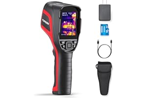 TT TOPDON 256 x 192 IR High Resolution Thermal Camera, 12-Hour Battery Life Thermal Imaging Camera with PC Analysis and Video Recording Supported, Handheld Infrared Camera-Red