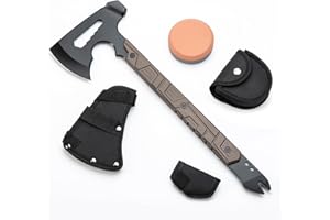 ZENHOSIT Camping Axe - 17" Camping and Survival Hatchet with Sheath and Sharpening Stone for Camping and Chopping Wood