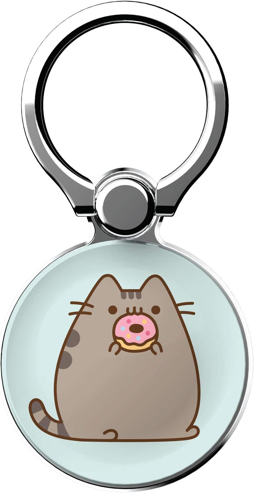 iFace x Pusheen Licensed Series Universal Smartphone Ring Holder Accessory for Girls/Women - Cute Stick-On Phone Attachment for iPhone, Samsung Galaxy, etc. - Pusheen Eating Donut