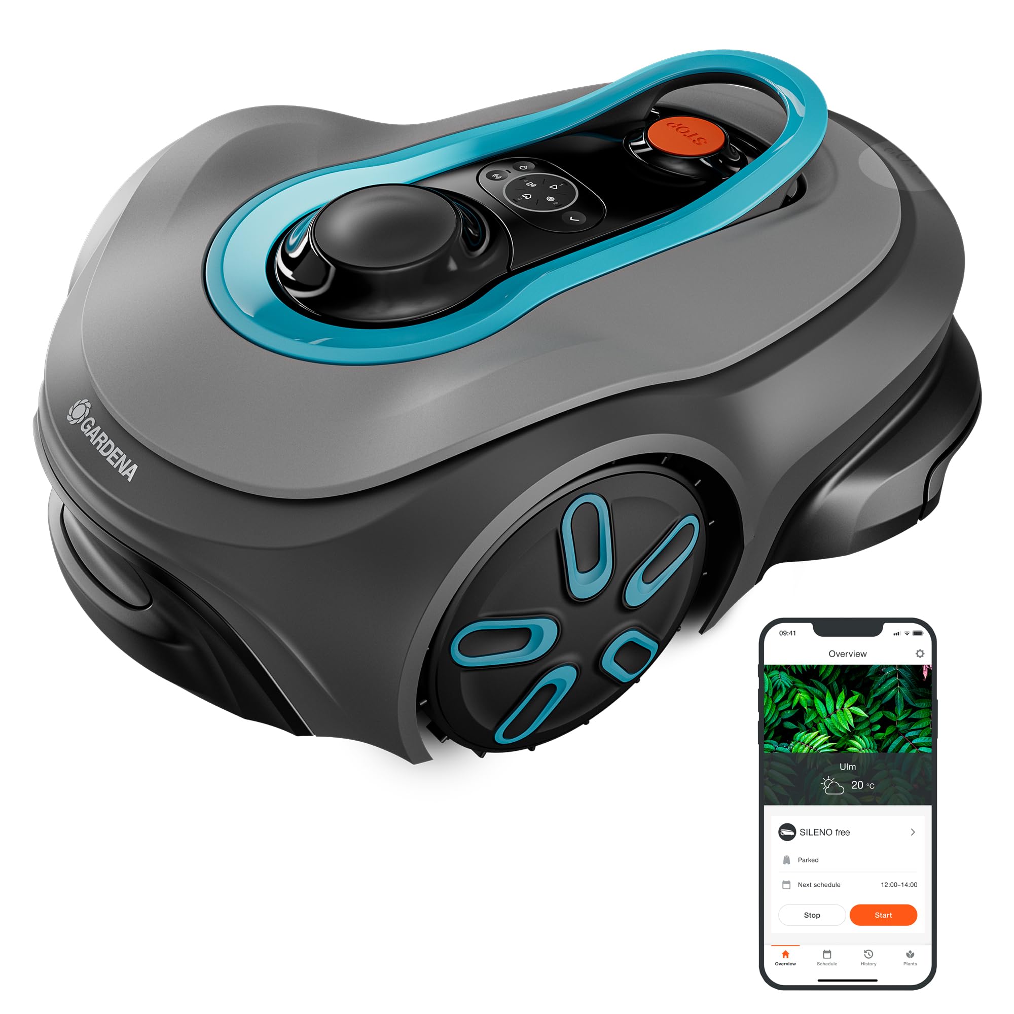 Gardena smart SILENO Free Set 750 m² Mähroboter, kabellos, für Rasenflächen bis 750 m², LONA Intelligence, ohne Begrenzungskabel, leiser Betrieb, intelligenter Mäher mit App Steuerung (19924-47)