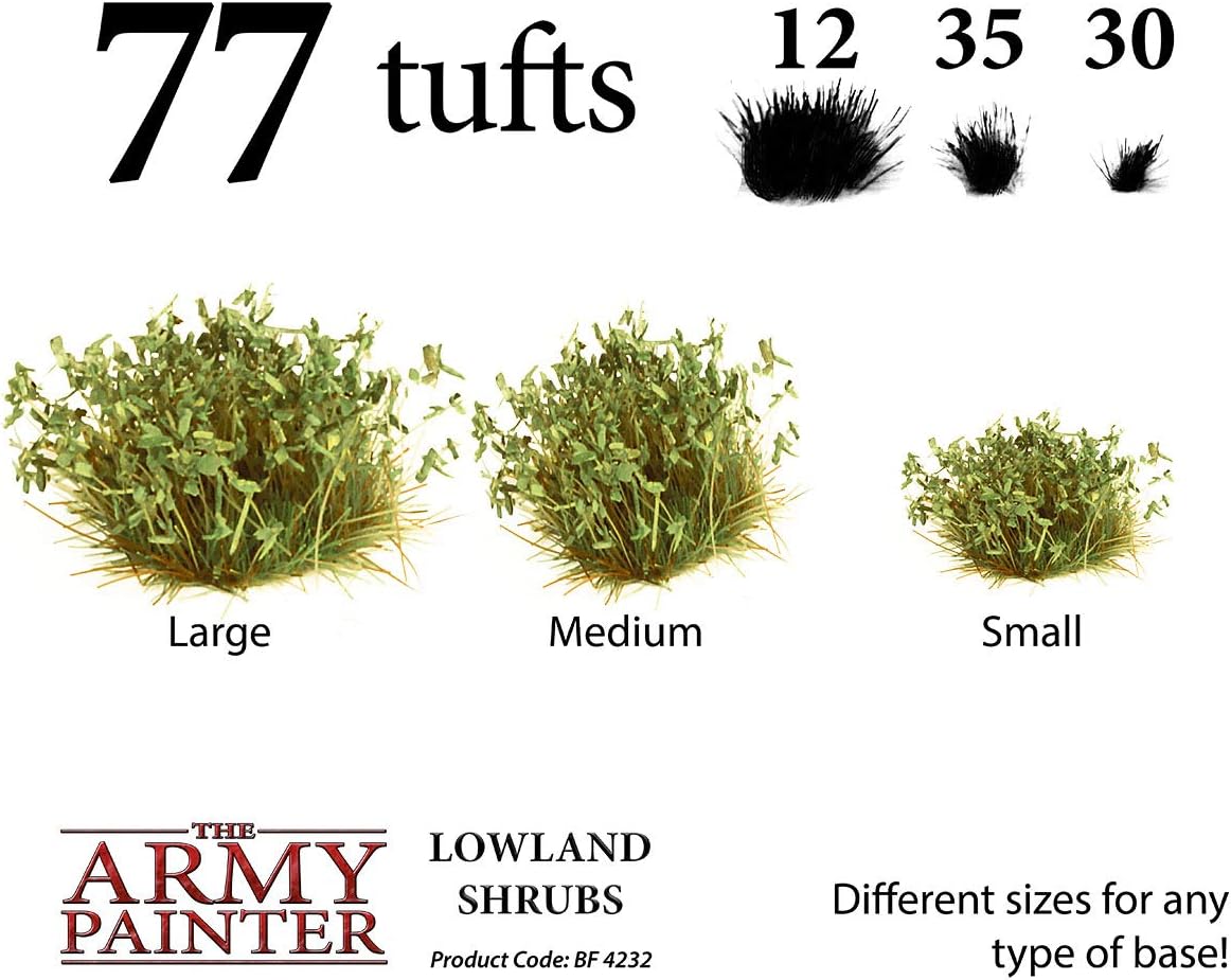 The Army Painter Lowland Shrubs, 77 Self Adhesive Static Grass Tufts in 3 Sizes, for Model Bases Terrain Scenics - Image 3