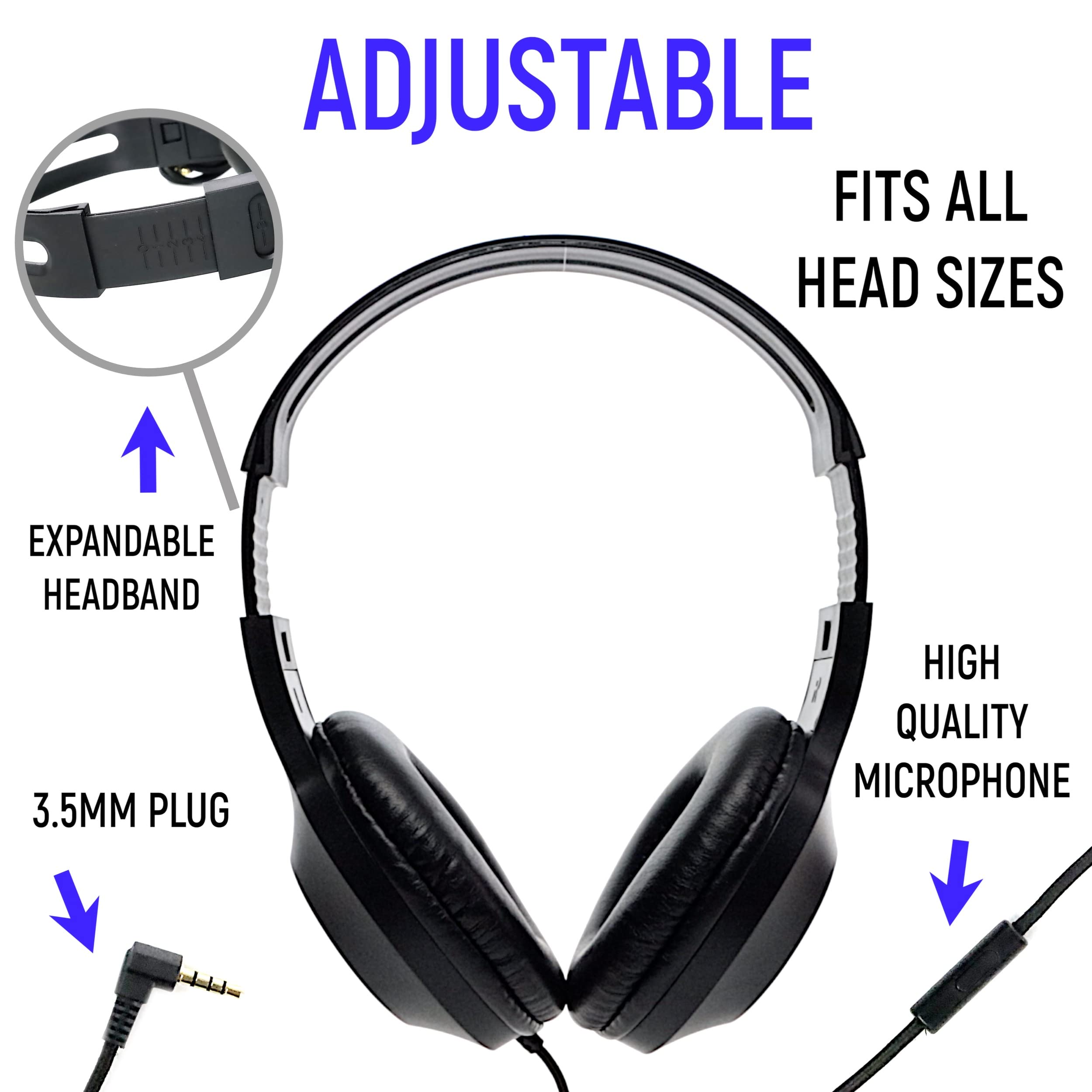Mua Eduvy Bulk Headphones for Classroom with Microphone, Wired