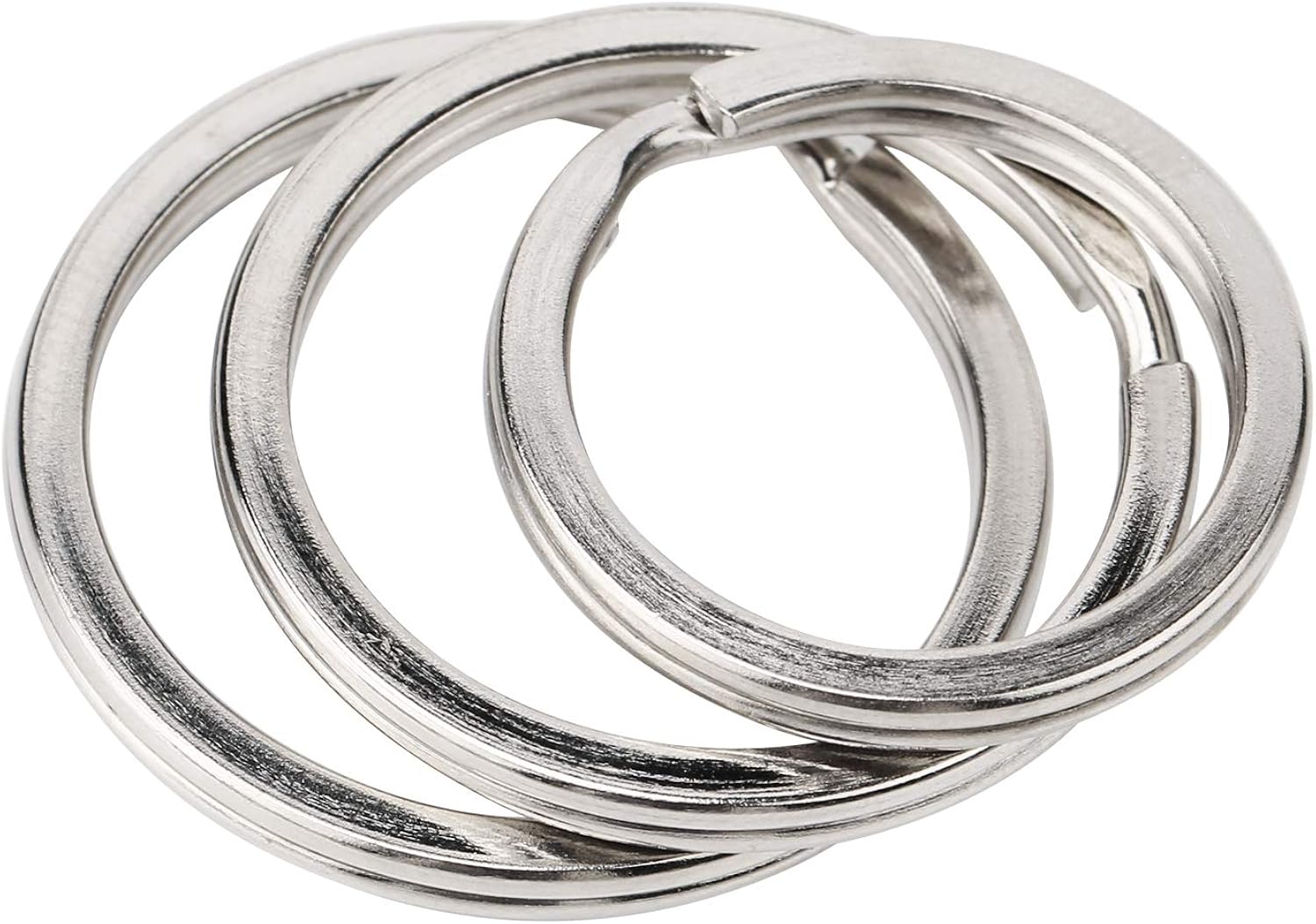 Key Rings-Round Flat Key Chain Rings Metal Split Ring for Home Car Heavy Duty Keys Organization DIY Attachment, 30 Pieces (Silver) at  Men’s Clothing store