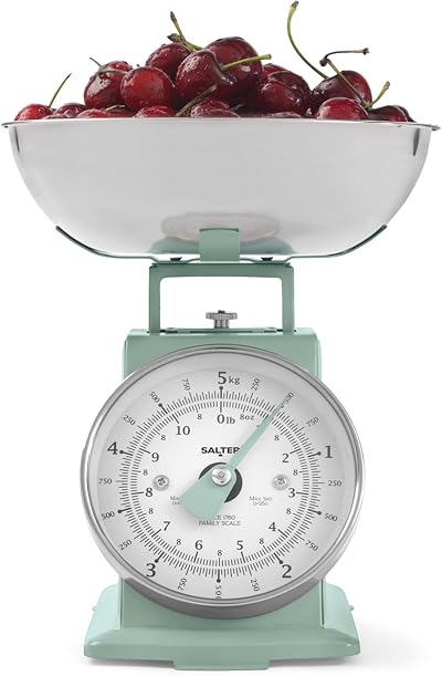 Salter Timeless Mechanical Kitchen Scale Sage, 5 kg, 1 Litre Bowl, Dial