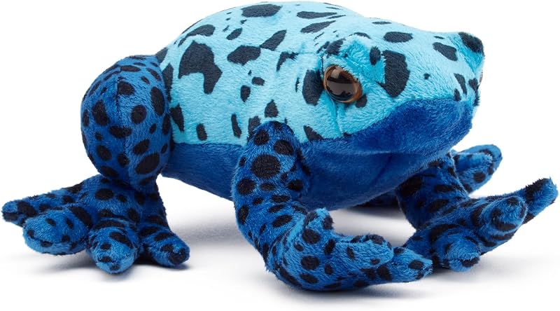 Zappi Co 100% Recycled Plush Poison Dart Frog Blue Toy 15cm