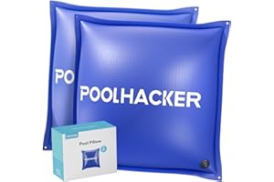 POOLHACKER Pool Pillows for Above Ground Pools, Winterizing Ice Equalizer 0.5mm Ultra Thick Pool Cover Air Pillow for Winter, Pool Closing Kit for Above-Ground Swimming Pool (Glacier Blue, 4x4 2p)
