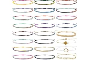 Dcfywl731 6-24Pcs String Wave Bracelet for Teen Girl Gifts Trendy Stuff Christmas Gifts Colorful Handmade Braided Rope Friendship Bracelets Boho Surfer Bracelet for Teen Girls Summer Beach Bracelets Anklets Jewelry Christmas Gifts 2023