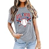 Baseball Shirts Women Baseball Mom T-Shirt Game Day Shirt Baseball Fan Tee Vintage Short Sleeve Tops