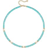 Beaded Choker Necklaces for Women Girls Natural Turquoise Fluorite Malachite Stone Bohemian Beaded Choker Jewelry