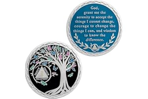 1 Year Sobriety Coin,Tree of Life AA Chips and Medallions,Sobriety Recovery Chip Sober Token | Sobriety Gifts for Men Women C