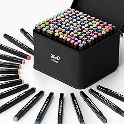 DTXDTech 120 Colors Alcohol Markers,Dual Tip Art