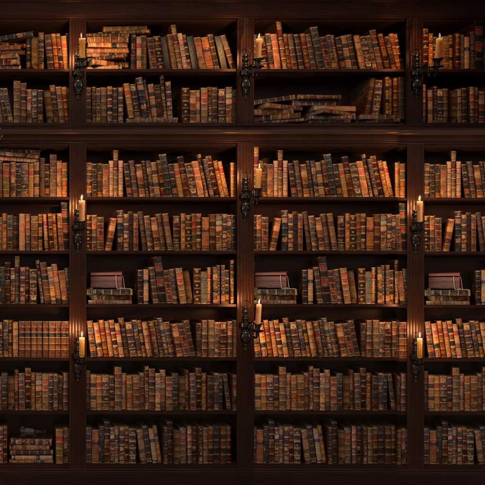 8x8ft Vinyl Photography Backdrop Brown Wooden Bookshelf Library Photo Background Children Baby Portraits Backdrop kp-004
