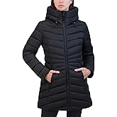 HFX womens Mid-weight Puffer Jacket– Water-resistant Winter Coat, Faux Fur Hood, Recycled Insulation