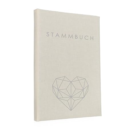Stammbuch der Familie Geometric Leinen creme
