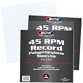 BCW 45 RPM Vinyl Record Sleeves, 2 Mil Polypropylene, Clear, 200 Count | Archival polypropylene sleeves fit standard 7-inch 45 RPM singles in original jackets for clear storage and protection.