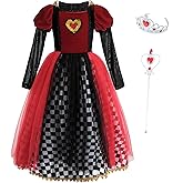 NSPSTT Halloween Costume for Girls Princess Wendy Dress Queen of Hearts Costume Mad Hatter Costume