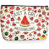 Funny Watermelon Gifts Fruit Lover Gift Makeup Bag Cosmetic Bag Watermelon Party Supplies for Women Teen Girls Sister Best Friend Coworker Daughter Skincare Bag for Graduation Nurse Day Birthday