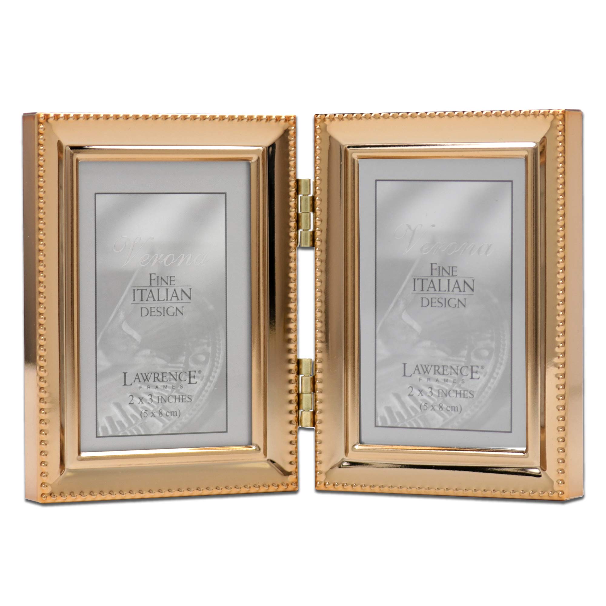 Lawrence Picture Frame, Metal, Gold, 2.5x3.5 Double
