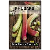 Sow Right Seeds - Victoria Rhubarb Seed for Planting Outdoor Vegetables | Plant cold hardy non-GMO heirloom variety in outdoors home vegetable garden. Veggies for growing in spring outside gardening.