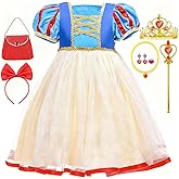 ZaisuiFun Girls Princess Snow White Costume Carnival Christmas Party Halloween Fancy Dress Up Outfits